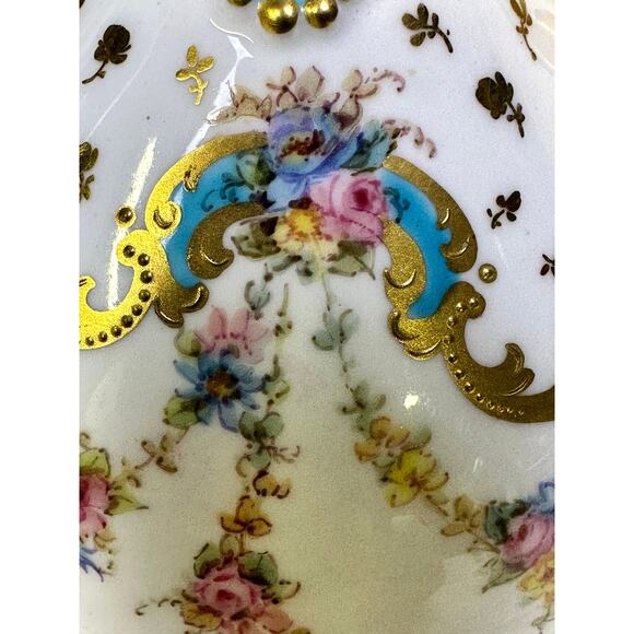 Antique Royal Crown Derby Late 1800's 6" Vase-Turquoise Gilded Accents-Exquisite - Picture 4 of 11